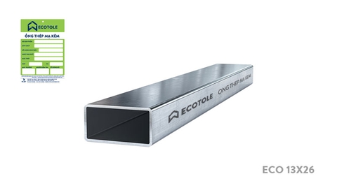 Thép hộp chữ nhật mạ kẽm Ecotole 13x26