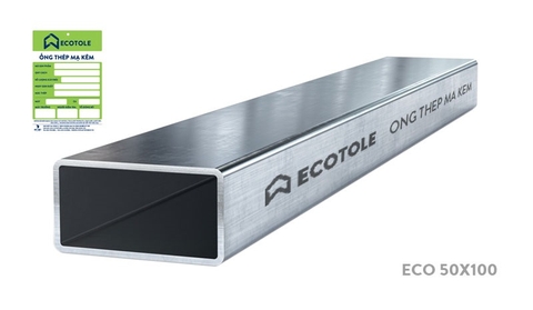 Thép hộp chữ nhật mạ kẽm Ecotole 50x100