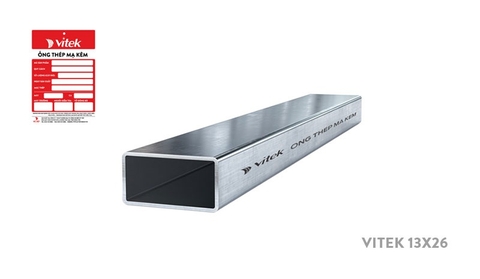 Thép hộp chữ nhật mạ kẽm Vitek 13x26