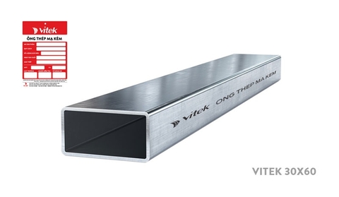 Thép hộp chữ nhật mạ kẽm Vitek 30x60
