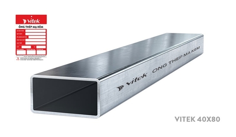 Thép hộp chữ nhật mạ kẽm Vitek 40x80