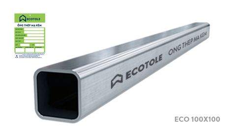 Thép hộp vuông mạ kẽm Ecotole 100x100