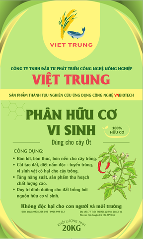 PHÂN BÓN HỮU CƠ VI SINH DÙNG CHO CÂY ỚT