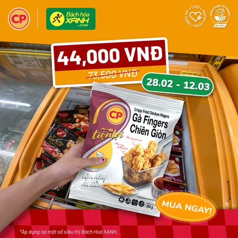 [CP x Bách Hóa Xanh] Gà Finger CP Giảm Sâu 44,000 VNĐ!