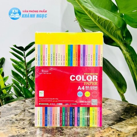 Giấy FO A4 80gsm Grand màu vàng chanh đặc biệt