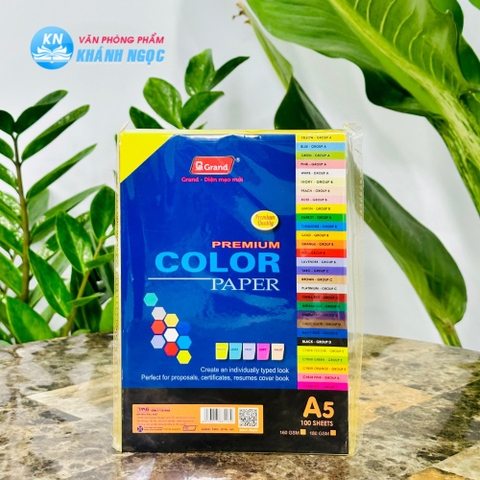 Giấy bìa cứng PGrand 160gsm màu vàng chanh đặc biệt