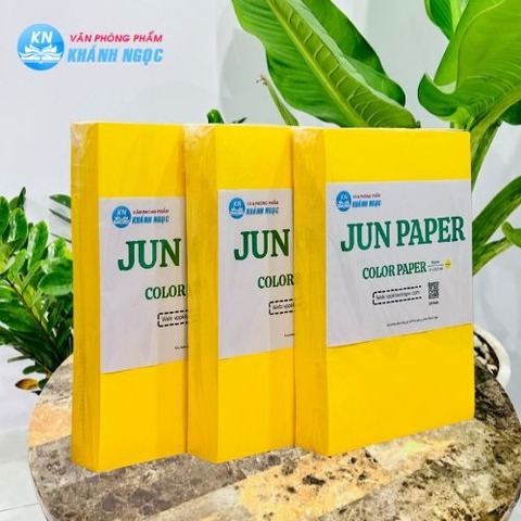 Giấy Jun FO A4 80gsm màu vàng chanh đặc biệt