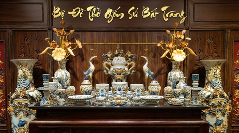Giá bộ đồ thờ Gốm Sứ Bát Tràng