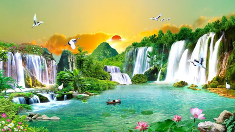 Hoạ tiết Sơn Thuỷ Hữu Tình trên gốm sứ - Tinh hoa nghệ thuật trong phong thuỷ