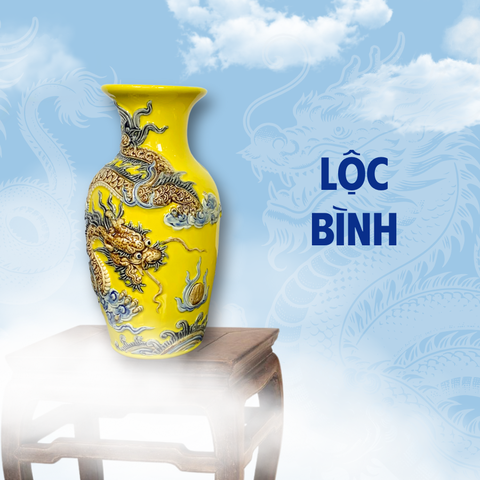 Lộc Bình Men Vàng Gốm Sứ Bát Tràng - Phúc Lộc Viên Minh - PLVM1211