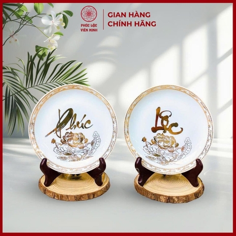 Đĩa Gốm Sứ Cao Cấp Gốm Sứ Bát Tràng - Phúc Lộc Viên Minh - LD073