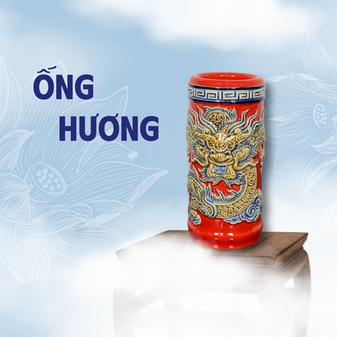 Ống Hương Men Đỏ Gốm Sứ Bát Tràng - Gốm Sứ Phúc Lộc Viên Minh - PLVM1661