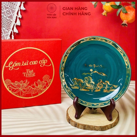 Đĩa Gốm Sứ Cao Cấp Gốm Sứ Bát Tràng - Phúc Lộc Viên Minh - LD083