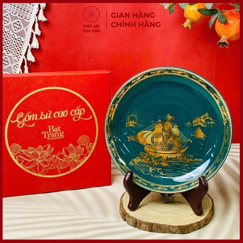 Đĩa Gốm Sứ Cao Cấp Gốm Sứ Bát Tràng - Phúc Lộc Viên Minh - LD084