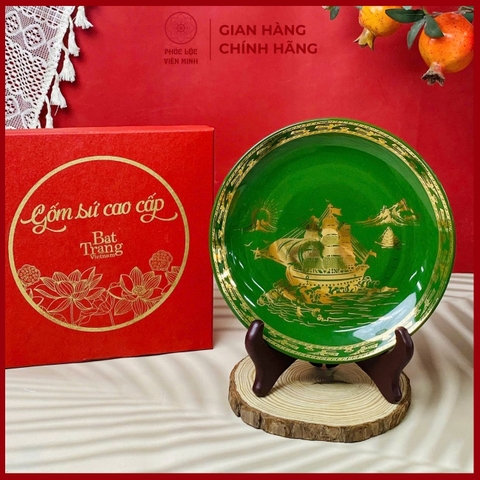 Đĩa Gốm Sứ Cao Cấp Gốm Sứ Bát Tràng - Phúc Lộc Viên Minh - LD085