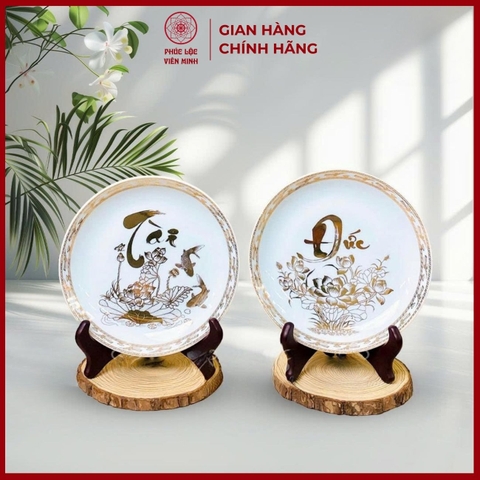 Đĩa Gốm Sứ Cao Cấp Gốm Sứ Bát Tràng - Phúc Lộc Viên Minh - LD074