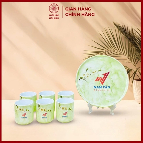 Cốc In Logo Cao Cấp Gốm Sứ Bát Tràng - Phúc Lộc Viên Minh - LD046