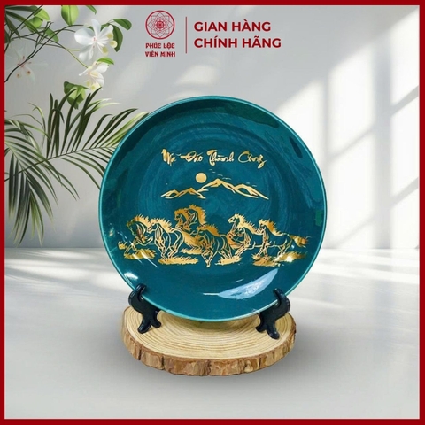 Đĩa Gốm Sứ Cao Cấp Gốm Sứ Bát Tràng - Phúc Lộc Viên Minh - LD075