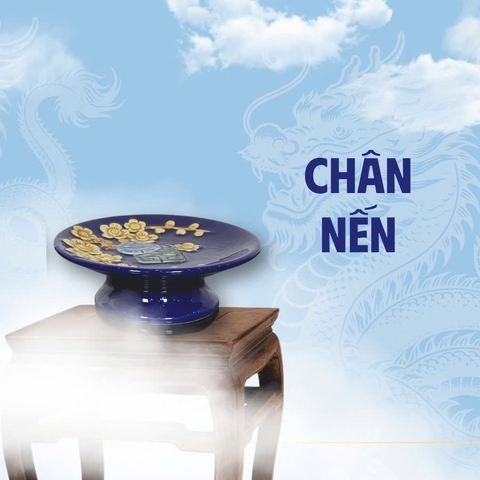 Chân Nến Men Xanh Gốm Sứ Bát Tràng - Gốm Sứ Phúc Lộc Viên Minh - PLVM1548