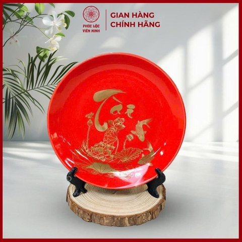 Đĩa Gốm Sứ Cao Cấp Gốm Sứ Bát Tràng - Phúc Lộc Viên Minh - LD077