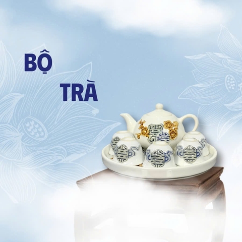 Bộ Trà Men Trắng Gốm Sứ Bát Tràng - Gốm Sứ Phúc Lộc Viên Minh - PLVM1577