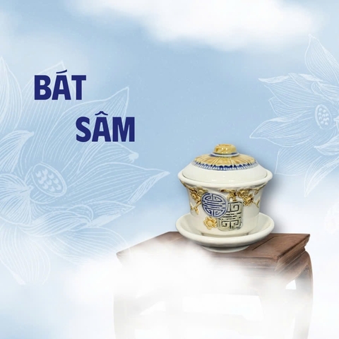 Bát Sâm Men Trắng Gốm Sứ Bát Tràng - Gốm Sứ Phúc Lộc Viên Minh - PLVM1579