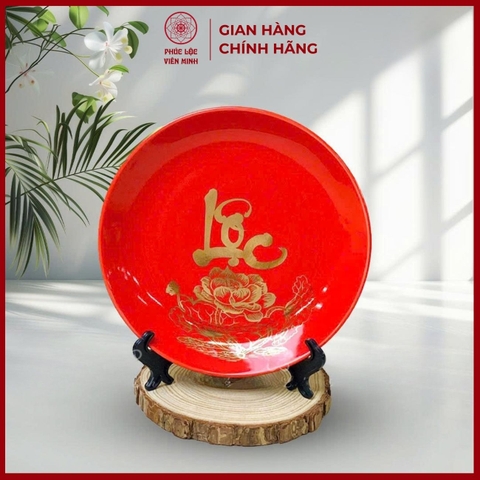Đĩa Gốm Sứ Cao Cấp Gốm Sứ Bát Tràng - Phúc Lộc Viên Minh - LD078