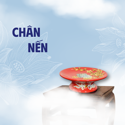 Chân Nến Thờ Men Đỏ Gốm Sứ Bát Tràng - Gốm Sứ Phúc Lộc Viên Minh - PLVM1653
