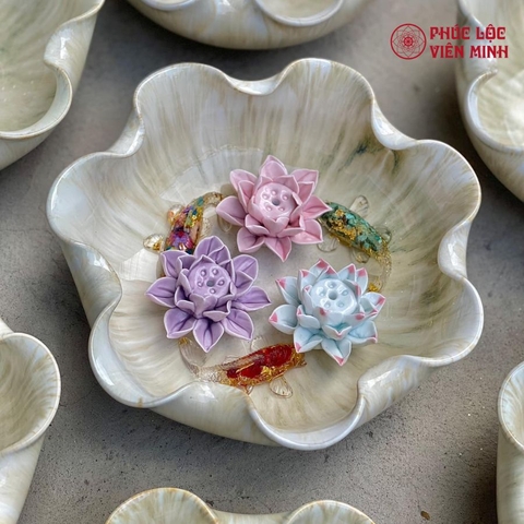 Bát Thả Hoa Gốm Sứ Cao Cấp Bát Tràng - Phúc Lộc Viên Minh - VM283