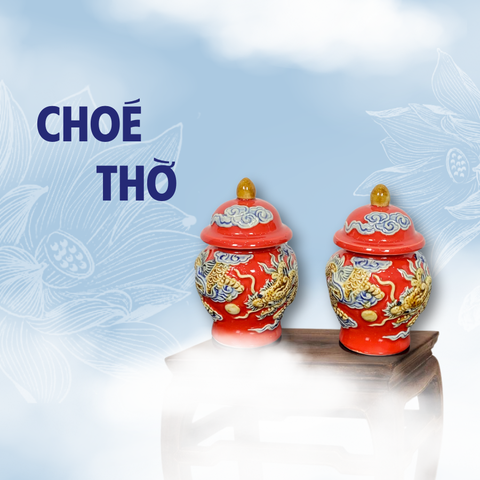 Chóe Men Đỏ Gốm Sứ Bát Tràng - Gốm Sứ Phúc Lộc Viên Minh - PLVM1657