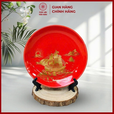 Đĩa Gốm Sứ Cao Cấp Gốm Sứ Bát Tràng - Phúc Lộc Viên Minh - LD080