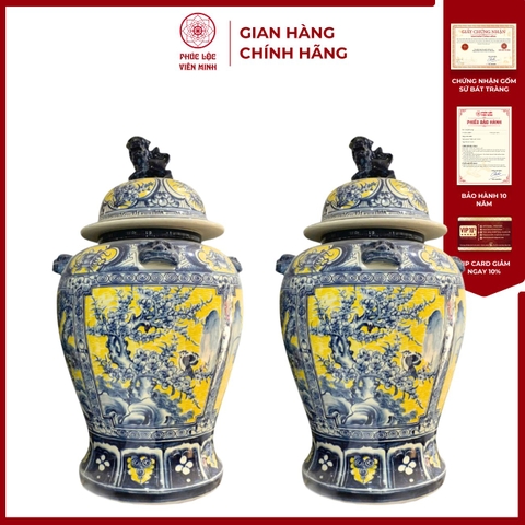 Chóe Tứ Quý Tứ Cảnh Men Màu Gốm Sứ Bát Tràng - Gốm Sứ Phúc Lộc Viên Minh - PLVM1607