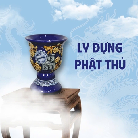 Ly Phật Thủ Men Xanh Gốm Sứ Bát Tràng - Gốm Sứ Phúc Lộc Viên Minh - PLVM1550