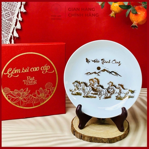 Đĩa Gốm Sứ Cao Cấp Gốm Sứ Bát Tràng - Phúc Lộc Viên Minh - LD081
