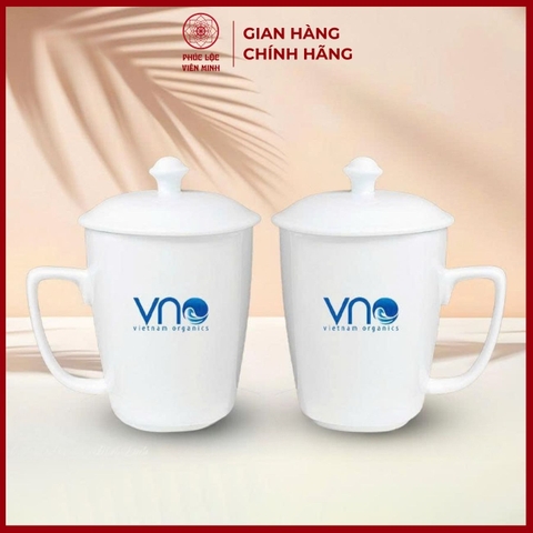 Cốc In Logo Cao Cấp Gốm Sứ Bát Tràng - Phúc Lộc Viên Minh - LD053