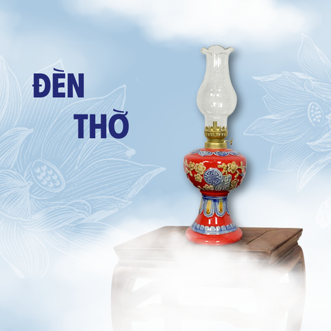 Đèn Thờ Men Đỏ Gốm Sứ Bát Tràng - Gốm Sứ Phúc Lộc Viên Minh - PLVM1659