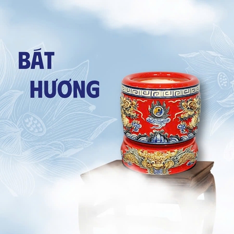 Bát Hương Men Đỏ Gốm Sứ Bát Tràng - Gốm Sứ Phúc Lộc Viên Minh - PLVM1650