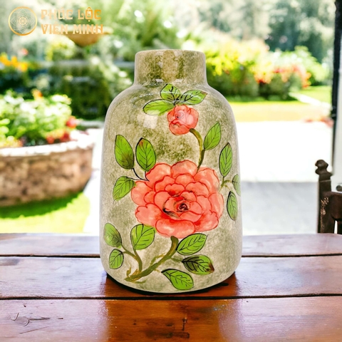 Bình Hoa Cao Cấp Vẽ Tay Độc Bản Gốm Sứ Bát Tràng - Phúc Lộc Viên Minh - VM539