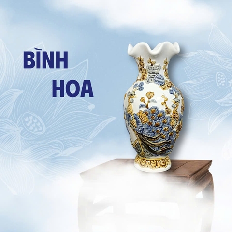 Lộc Bình Men Trắng Gốm Sứ Bát Tràng - Gốm Sứ Phúc Lộc Viên Minh - PLVM1571