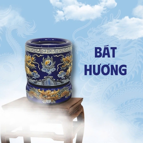 Bát Hương Men Xanh Gốm Sứ Bát Tràng - Gốm Sứ Phúc Lộc Viên Minh - PLVM1539