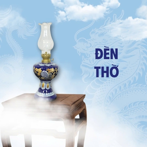 Đèn Thờ Men Xanh Gốm Sứ Bát Tràng - Gốm Sứ Phúc Lộc Viên Minh - PLVM1545