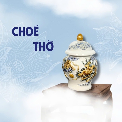 Chóe Thờ Men Trắng Gốm Sứ Bát Tràng - Gốm Sứ Phúc Lộc Viên Minh - PLVM1573