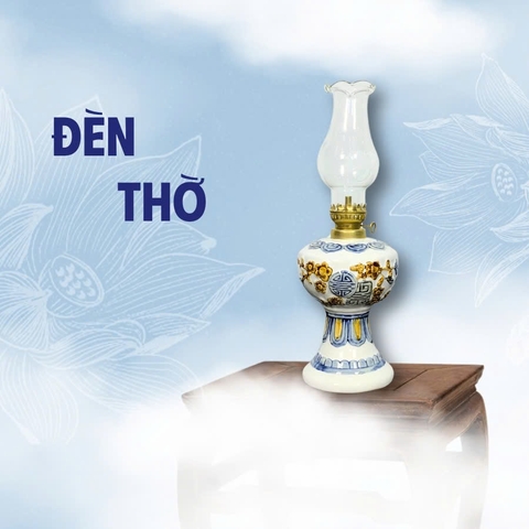 Đèn Thờ Men Trắng Gốm Sứ Bát Tràng - Gốm Sứ Phúc Lộc Viên Minh - PLVM1575