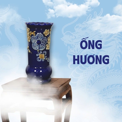 Ống Hương Men Xanh Gốm Sứ Bát Tràng - Gốm Sứ Phúc Lộc Viên Minh - PLVM1546