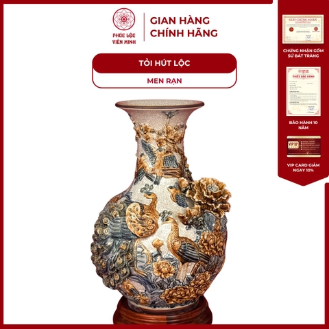 Tỏi Phú Quý Trường Xuân 40cm Men Rạn Gốm Sứ Bát Tràng - Phúc Lộc Viên Minh