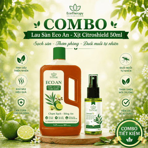 Combo Bảo Vệ Gia Đình Xịt Citroshield & Nước Lau Sàn ECO AN - Khử Mùi, Thơm Mát, Xua Đuổi Côn Trùng EcoTherapy