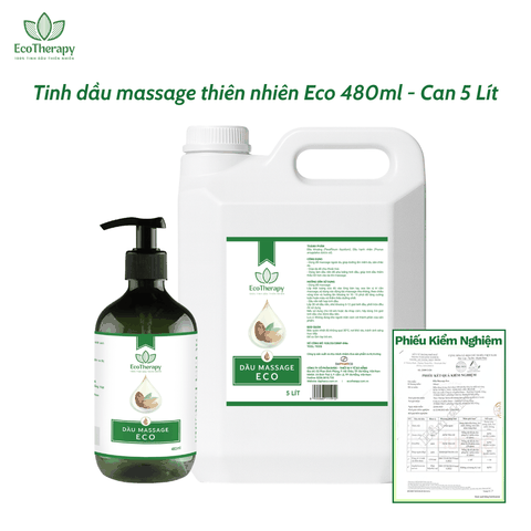 Dầu massage Eco 480ml, Can 5 Lít - Massage Body Dưỡng Ẩm, Thư Giãn, Dầu Nền Pha Tinh Dầu Không Nhờn Rít EcoTherapy