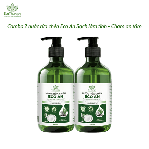 Combo Nước Rửa Tay 300ml & Nước Rửa Chén 485ml Eco An – Thành Phần Thiên Nhiên, Lành Tính