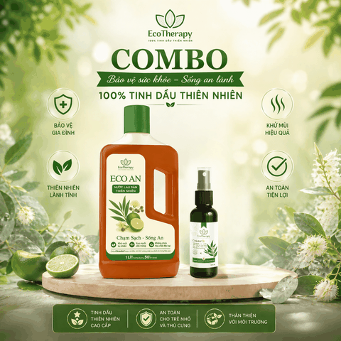 Combo Bảo Vệ Gia Đình Xịt Citroshield & Nước Lau Sàn ECO AN - Khử Mùi, Thơm Mát, Xua Đuổi Côn Trùng EcoTherapy