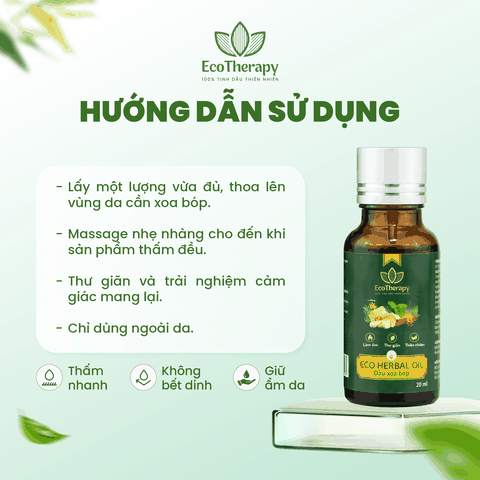 Eco Herbal Oil 20ml - Dầu Nóng Xoa Bóp